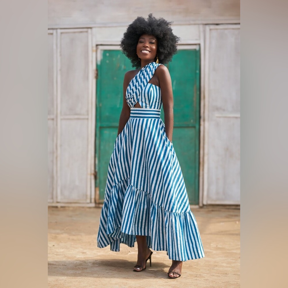 Beeko One-Shoulder Cotton Maxi Dress
